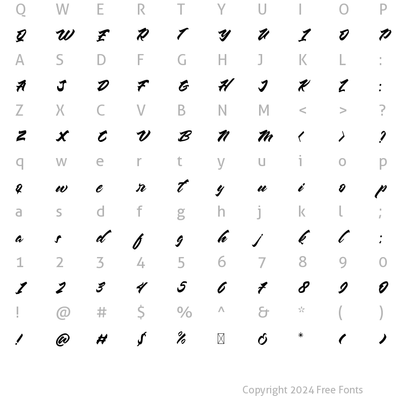 Character Map of Chesnut Regular