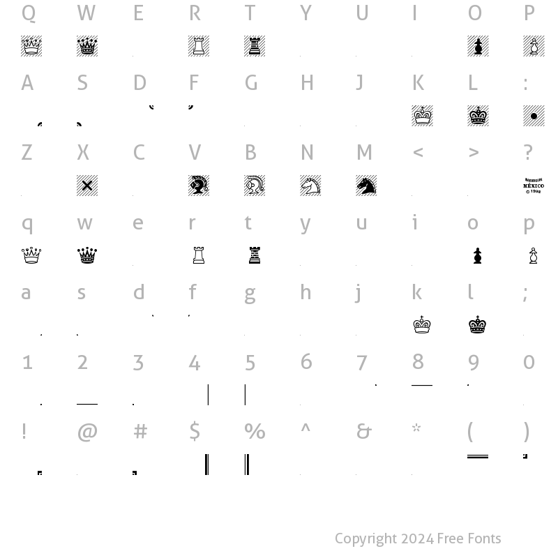 Character Map of Chess Condal Regular