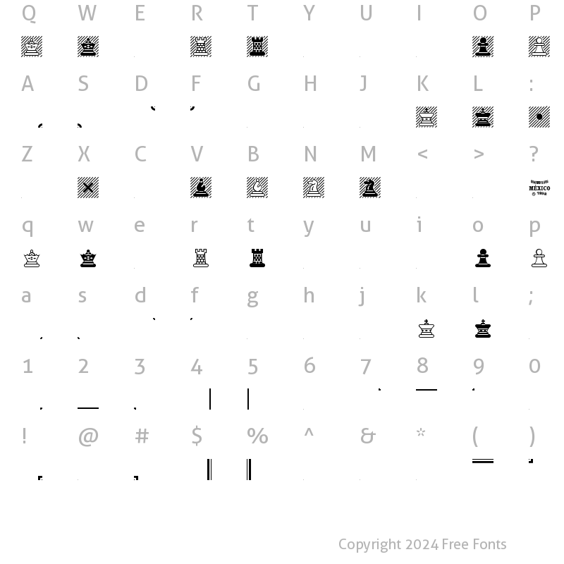 Character Map of Chess Maya Regular