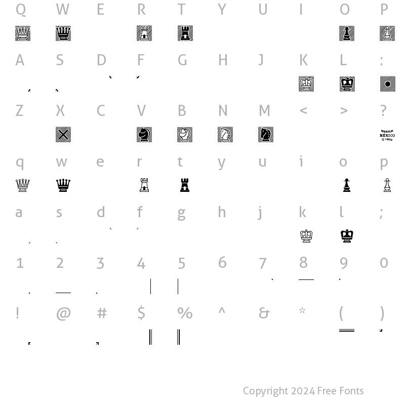 Character Map of Chess Mediaeval Regular