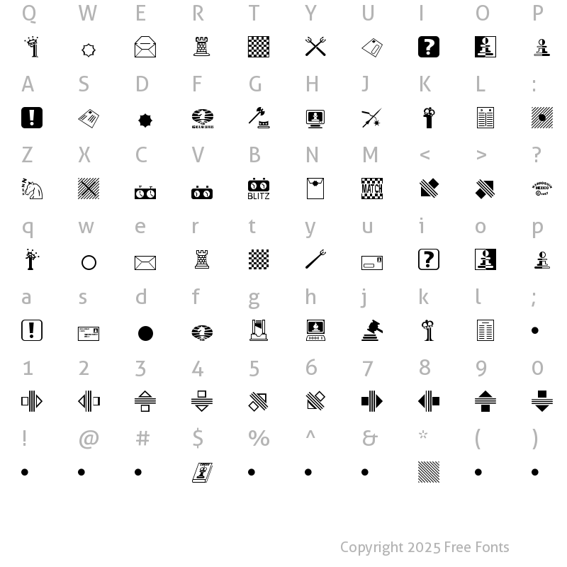 Character Map of Chess Miscel Regular