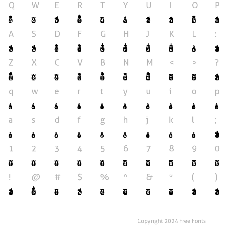 Character Map of ChessBlack Becker Normal