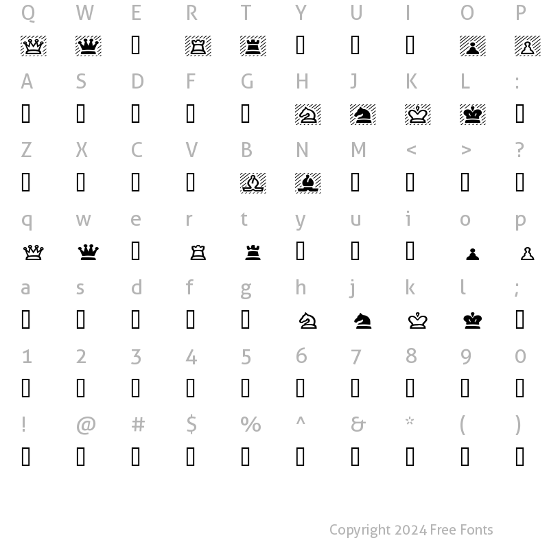 Character Map of ChessPiece Wide