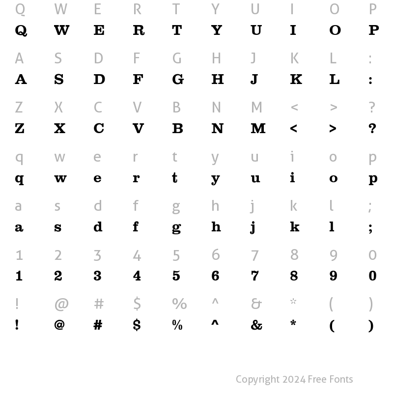 Character Map of Chessview Regular