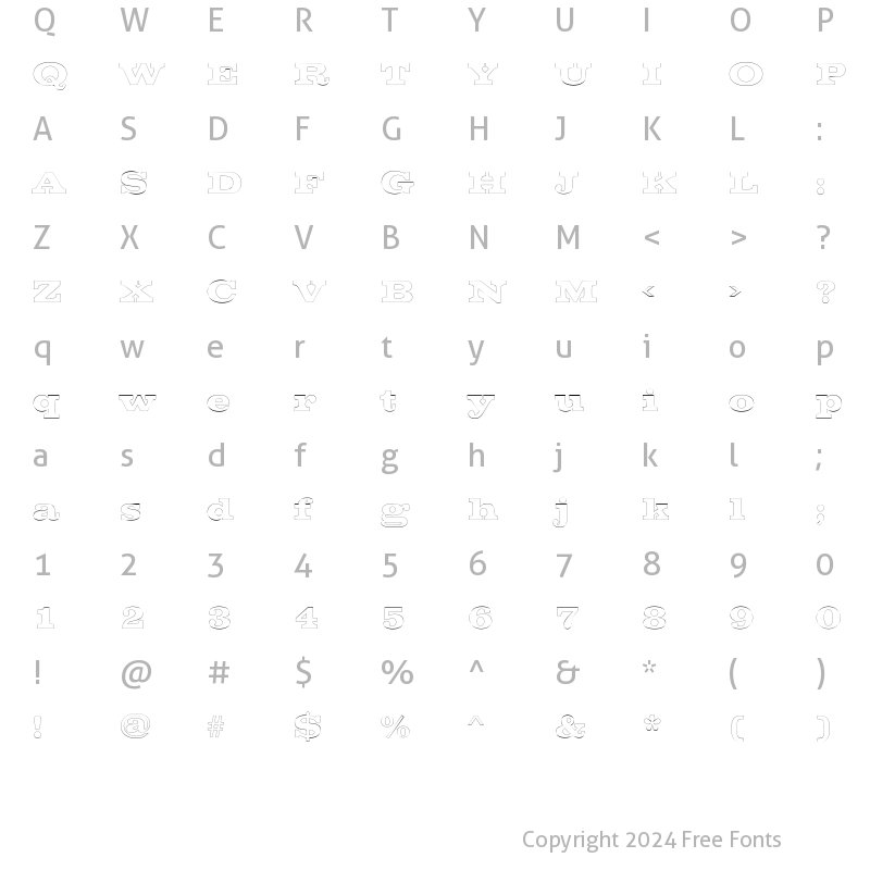 Character Map of ChestnutOutline Regular