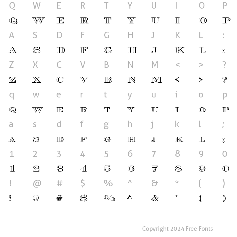 Character Map of ChevalierOpeSCD Regular