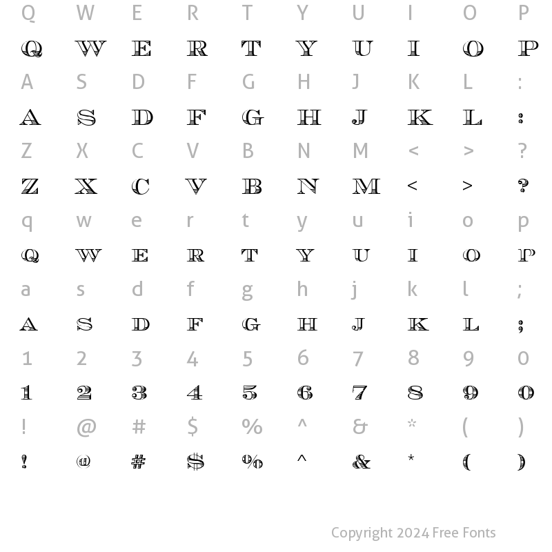 Character Map of ChevalierStrDCD Regular