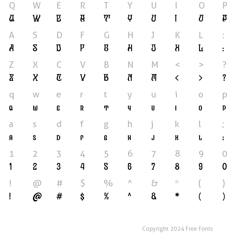 Character Map of Chevante Regular