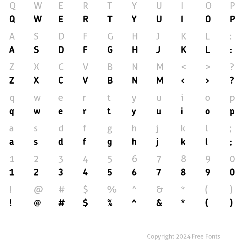 Character Map of Chevin Bold