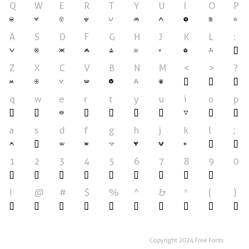 Character Map of Chevron Dingbats Regular