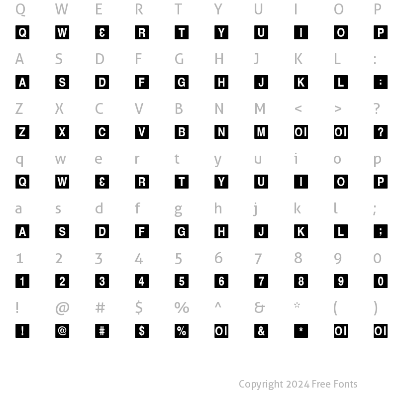 Character Map of ChewToy Regular