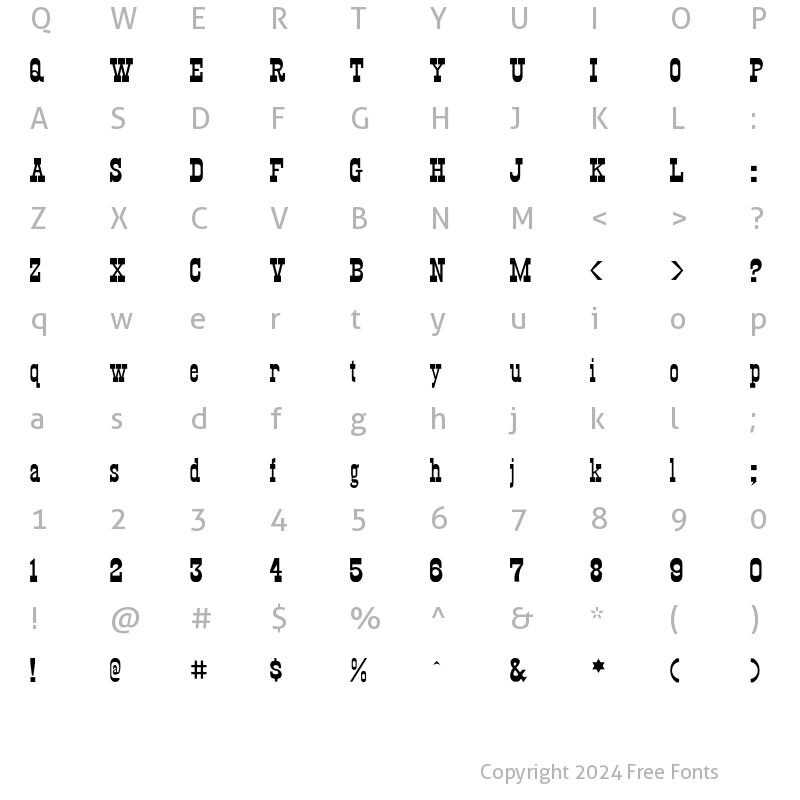 Character Map of Cheyenne Regular