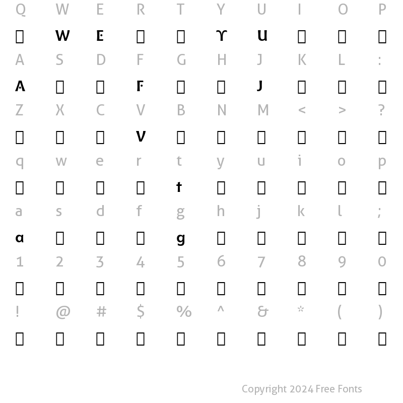 Character Map of Chianti Alt BT Bold Alternate