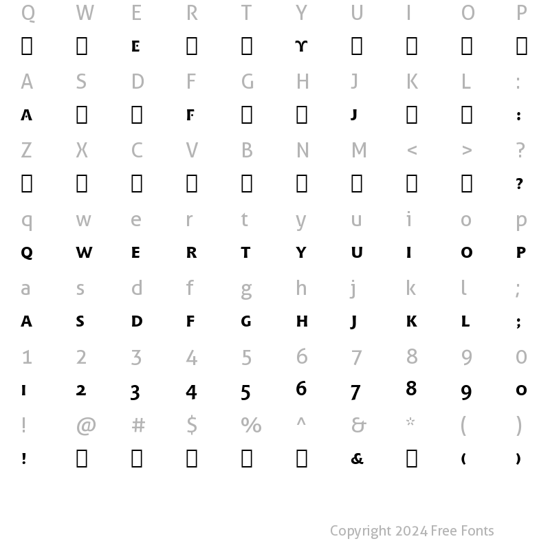 Character Map of Chianti SmCap BT Bold Small Cap