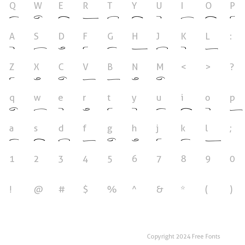 Character Map of Chibiux Swashes