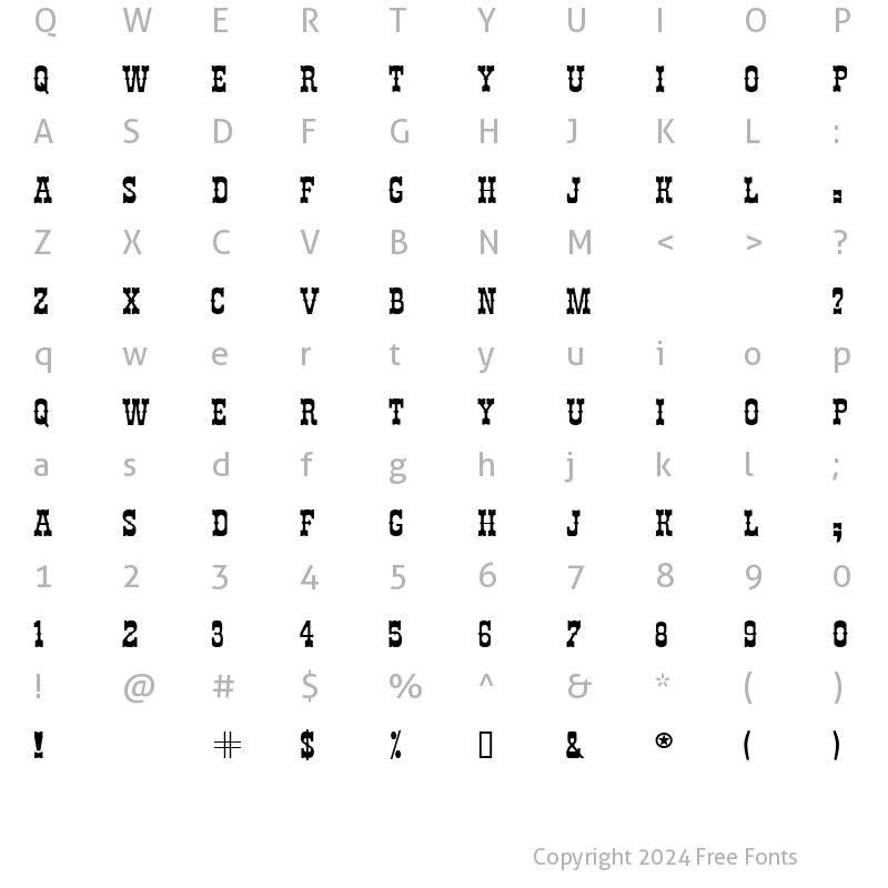 Character Map of Chibola Regular