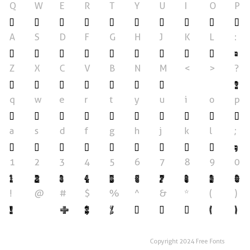 Character Map of Chibola Shaded Regular