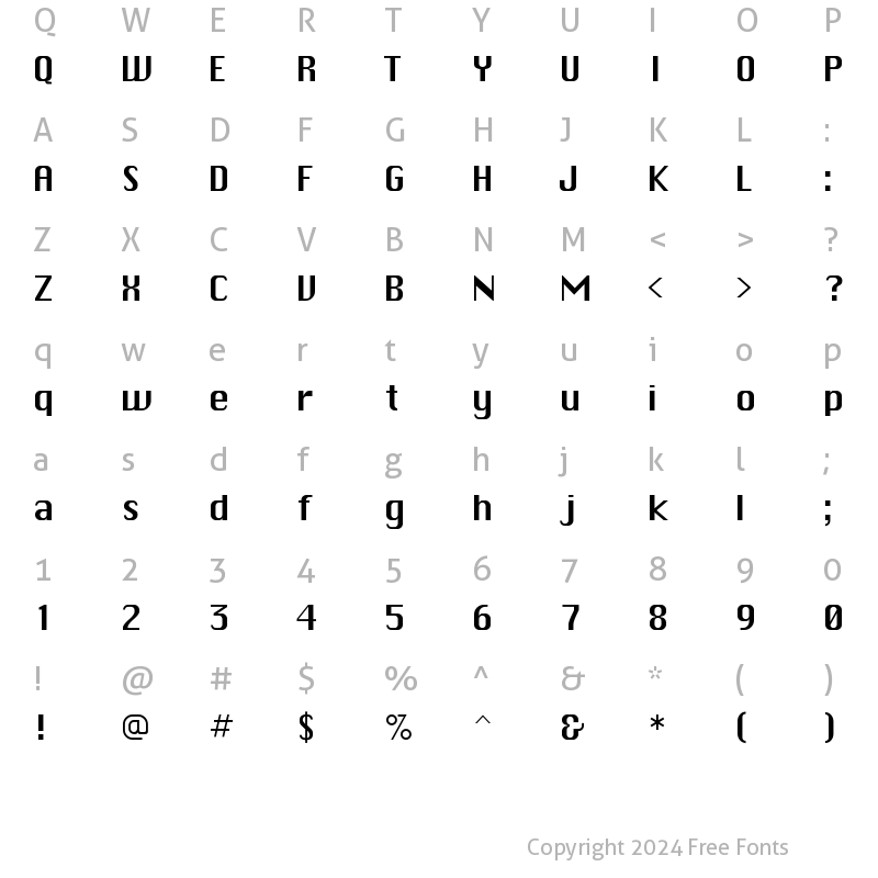 Character Map of Chicago Light