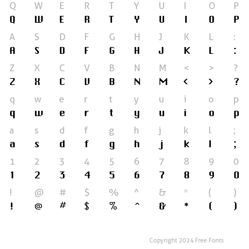 Character Map of ChicagoLaser Medium