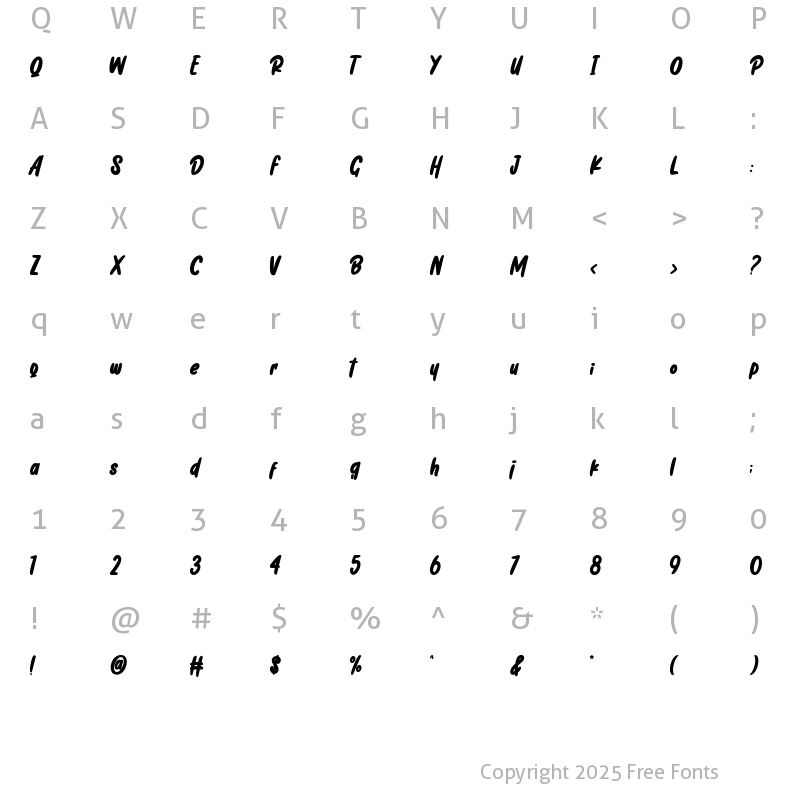 Character Map of Chicharito Regular