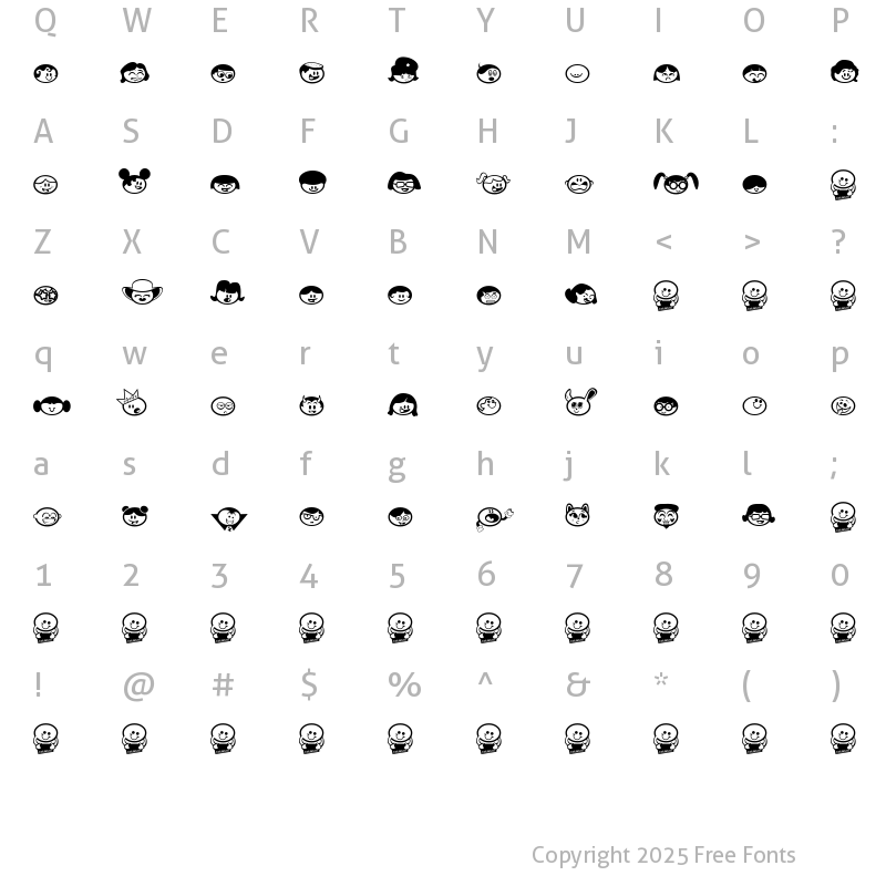Character Map of Chickabiddies Regular