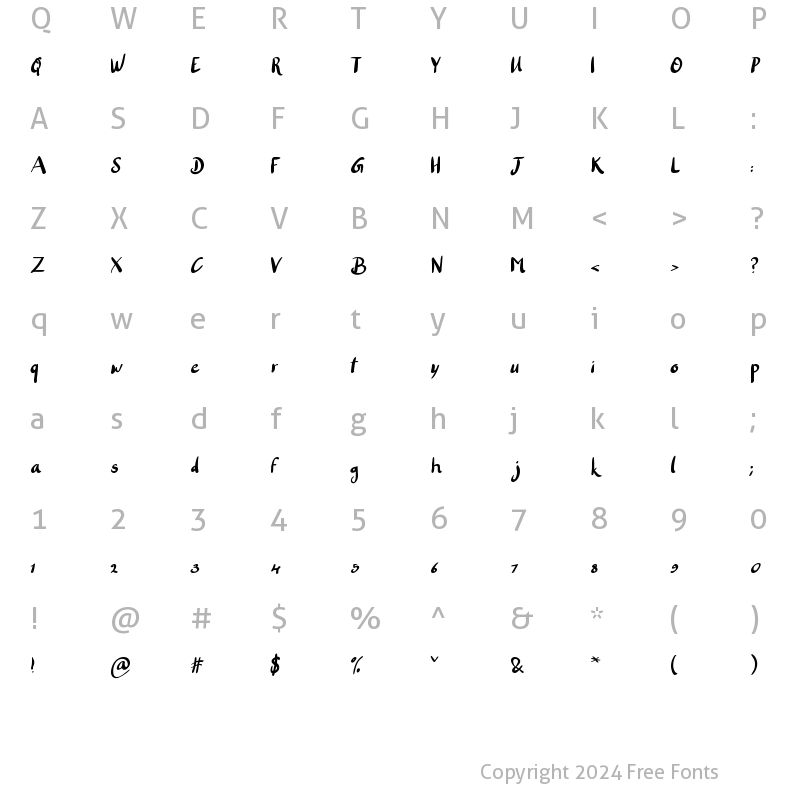 Character Map of Chicken Pickle Regular