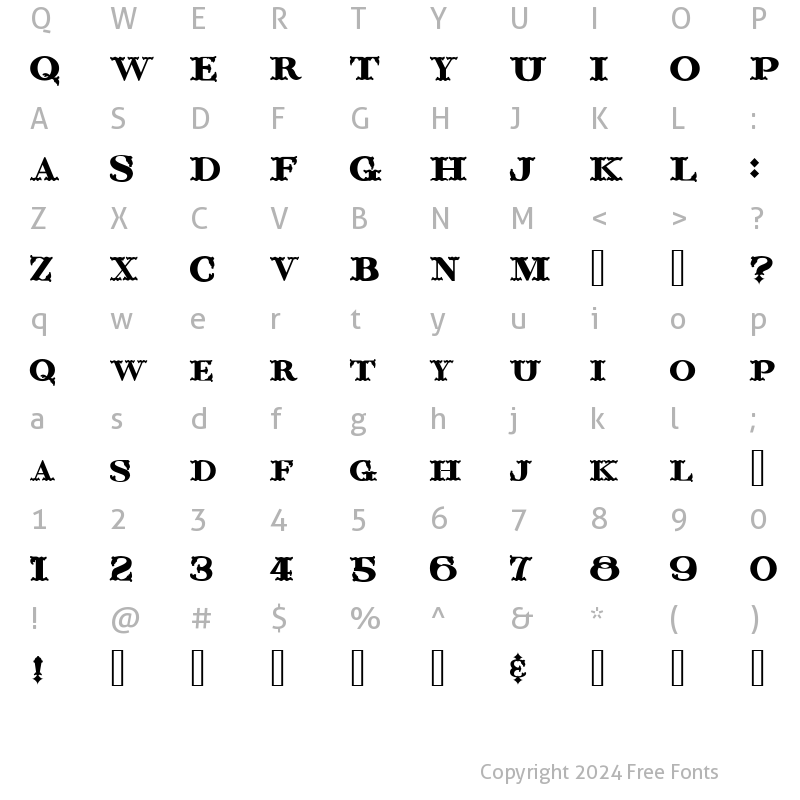 Character Map of ChickenFarm Regular