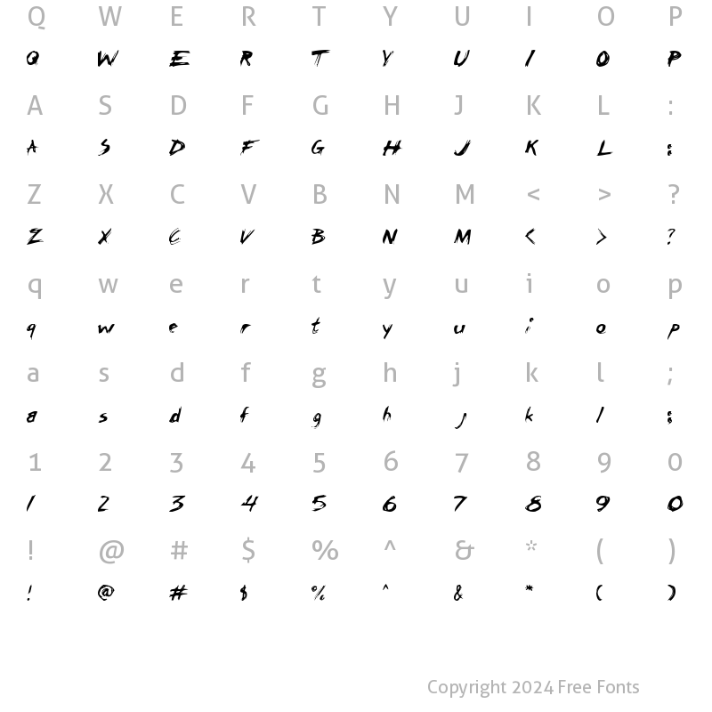 Character Map of ChickenScratch Regular