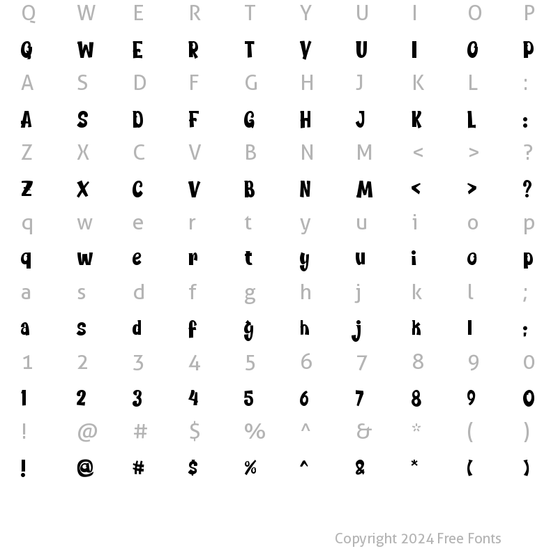 Character Map of Chickybom Regular