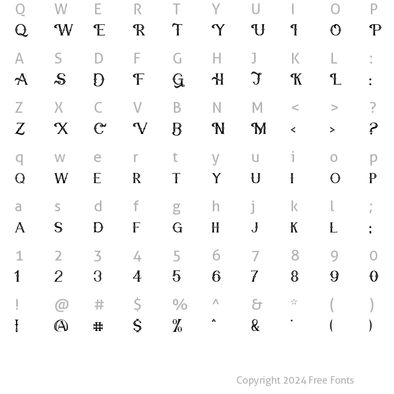 Character Map of Chief Cart Regular