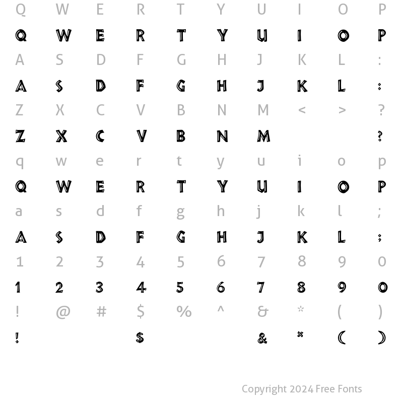 Character Map of Chieftan Inline Regular