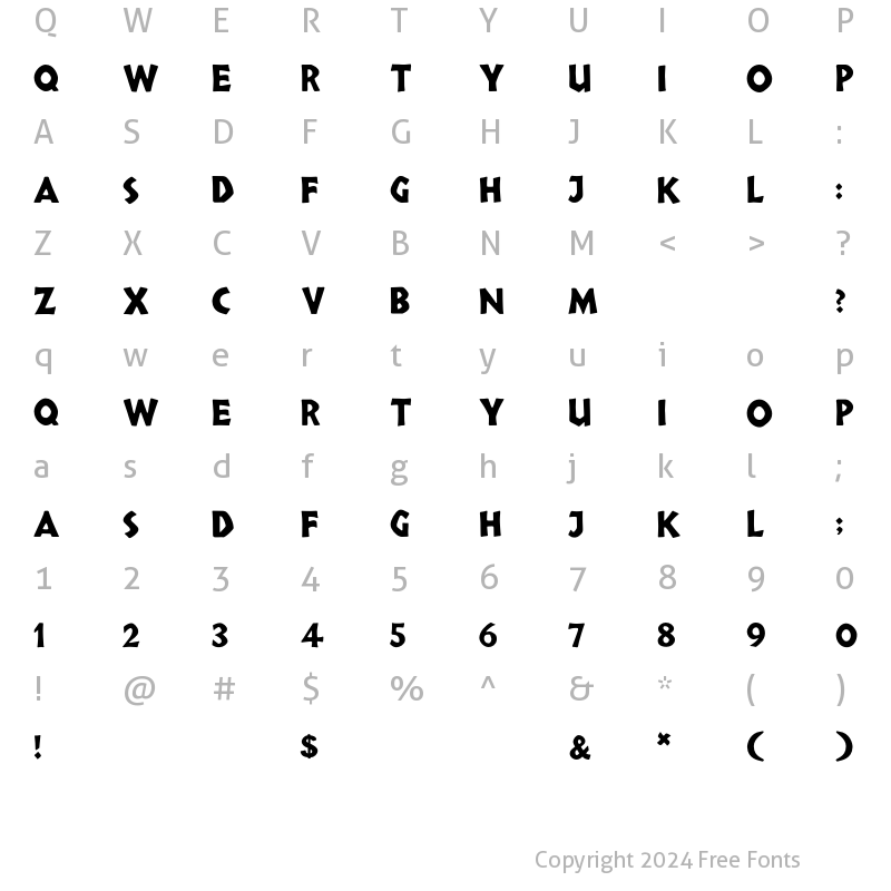 Character Map of Chieftan Solid Regular