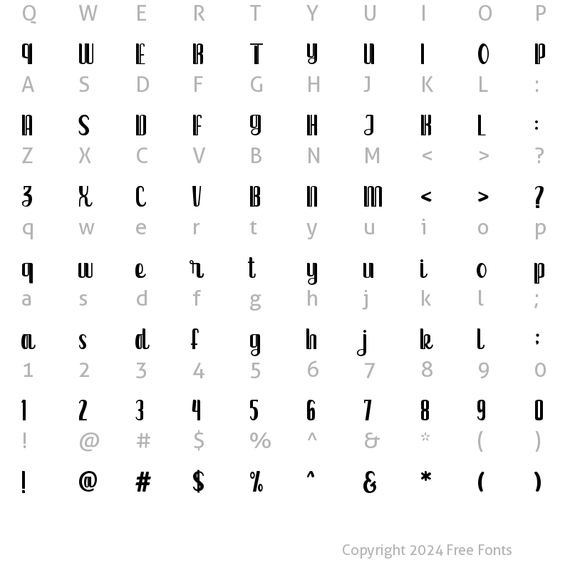 Character Map of Chikybard Regular