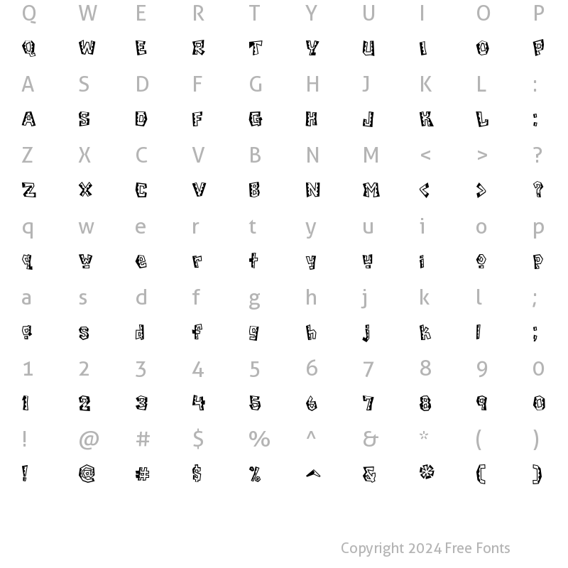 Character Map of Chilada ICG Cuatro Regular