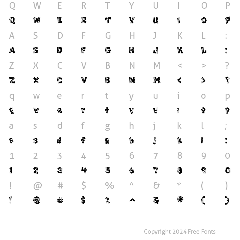 Character Map of Chilada ICG Dos Regular