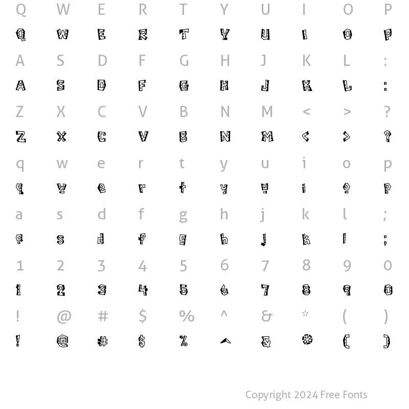 Character Map of ChiladaICG Cuatro Regular