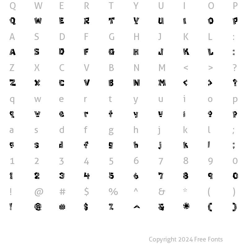 Character Map of ChiladaICG Dos Regular