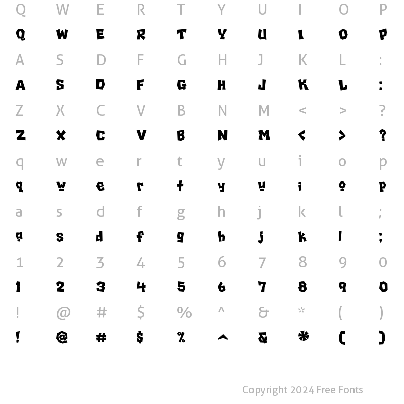 Character Map of ChiladaICG Uno Regular