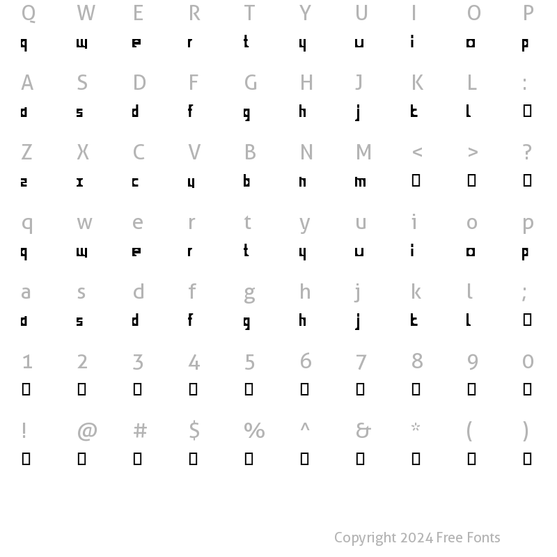 Character Map of child blocks Regular