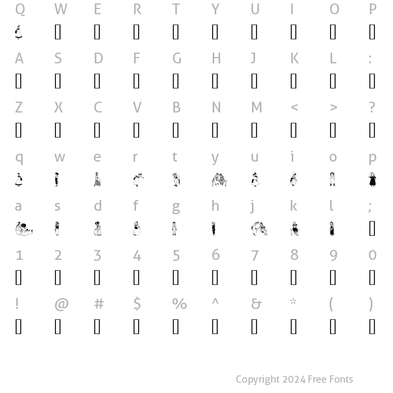 Character Map of Children Regular