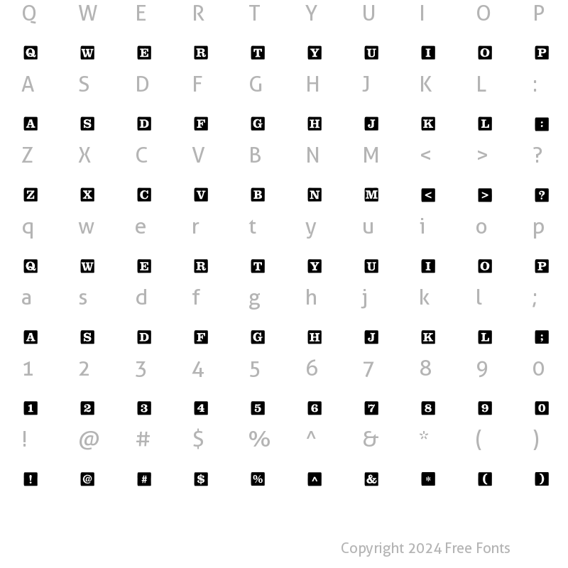 Character Map of ChildsPlay BlocksSolid Regular