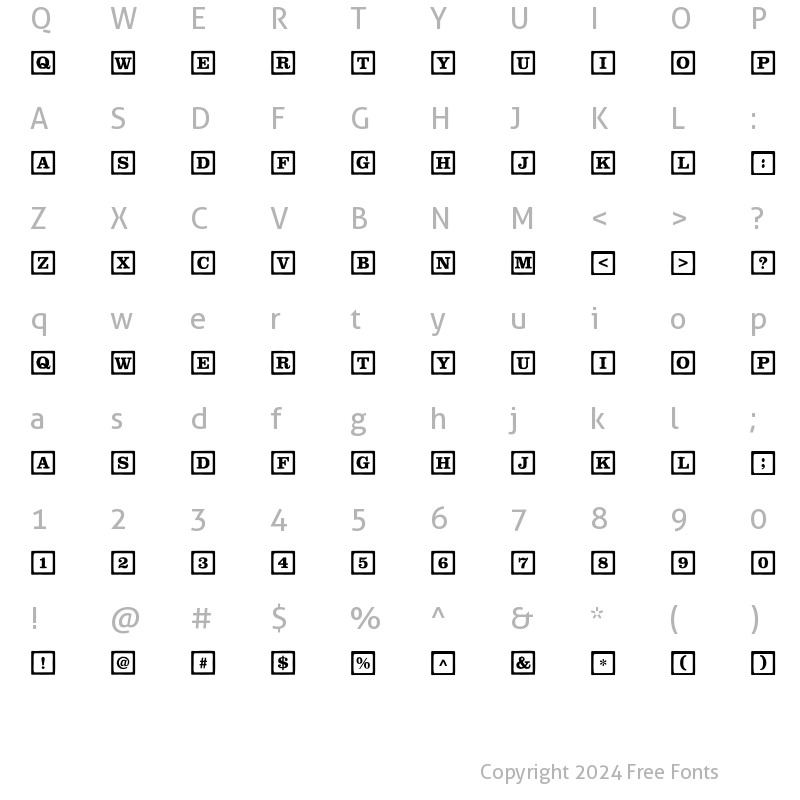 Character Map of ChildsPlayBlocksLine Roman