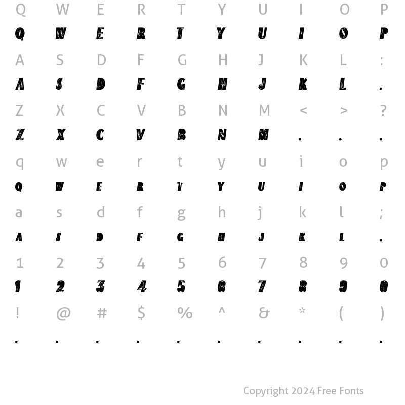 Character Map of ChiliPepper-ExtraBold Condensed Bold