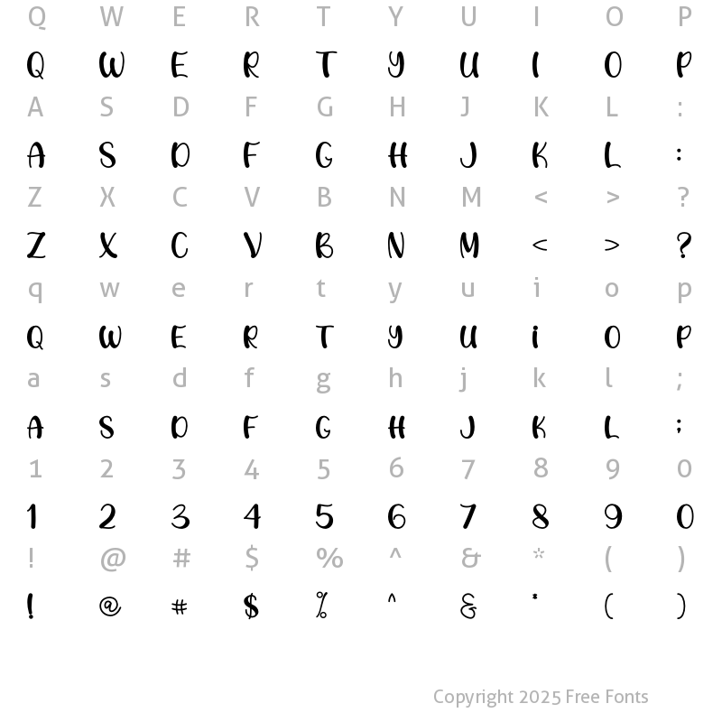 Character Map of Chill Rabit Regular