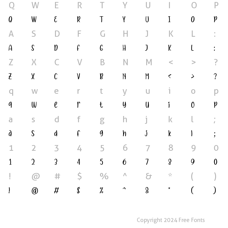 Character Map of Chilla Regular