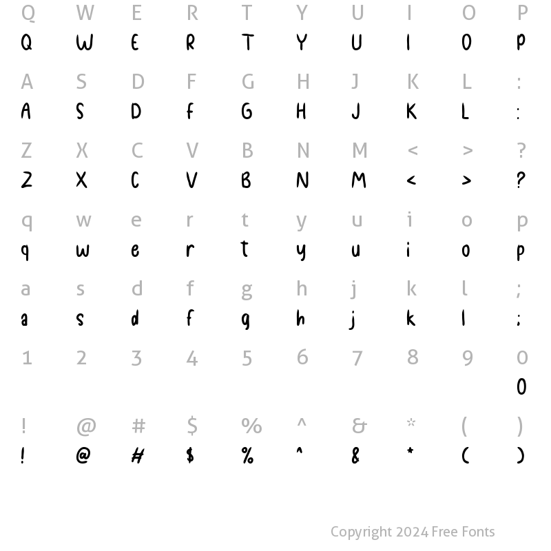 Character Map of Chilli Chunks Regular