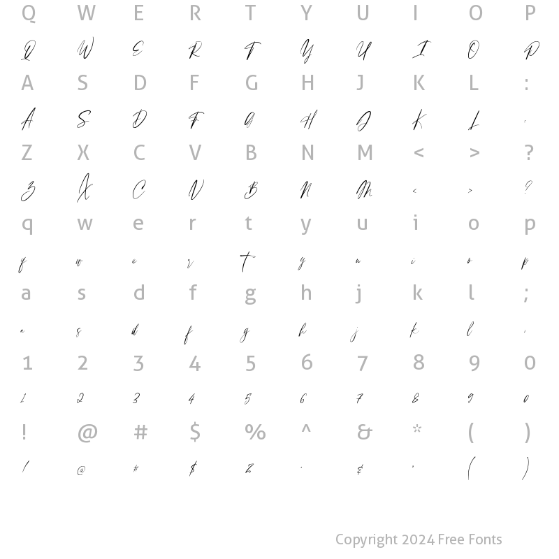 Character Map of Chilok Regular