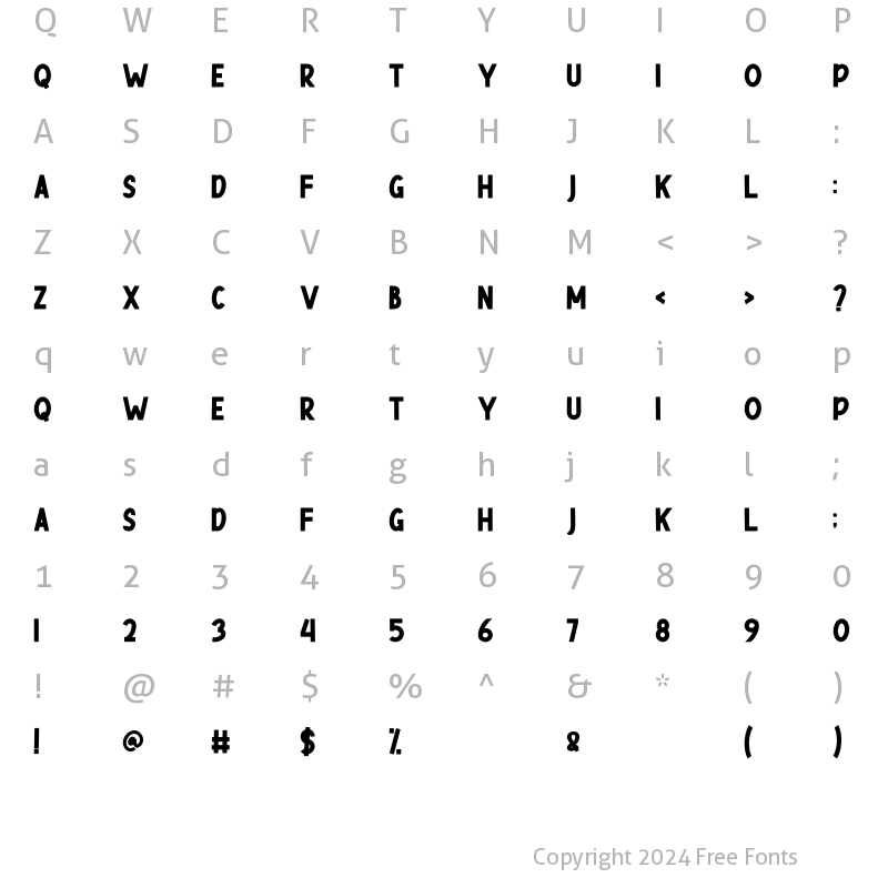 Character Map of Chimfly Regular