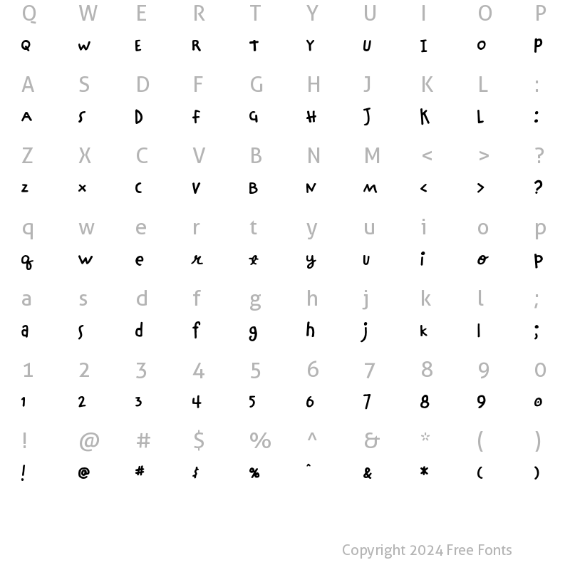 Character Map of Chinchilla Regular