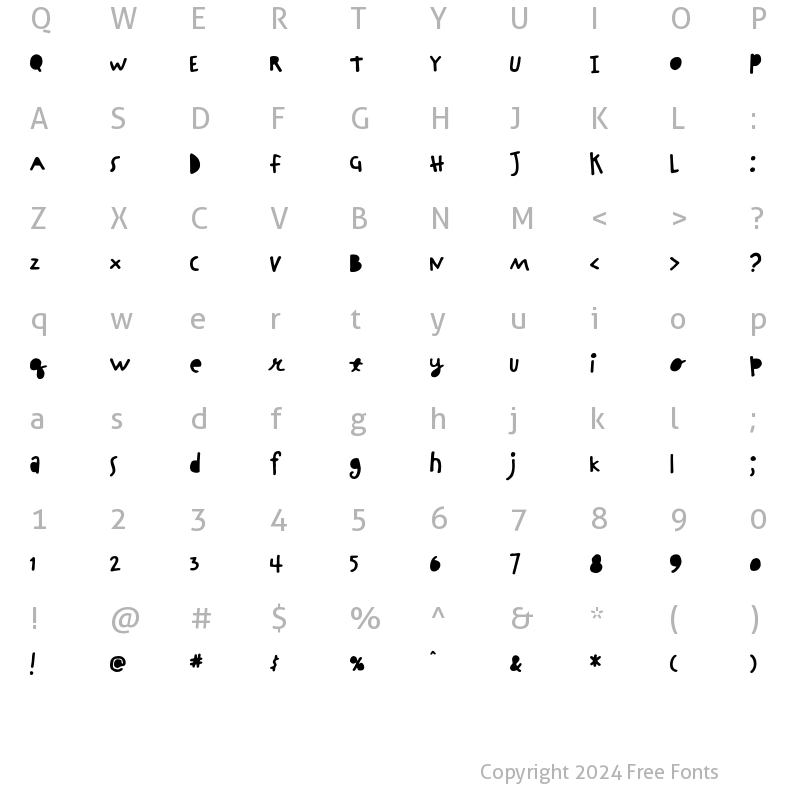 Character Map of ChinchillaBlack Regular